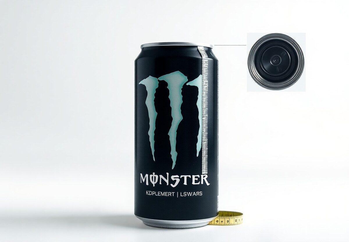 how tall is a monster energy can