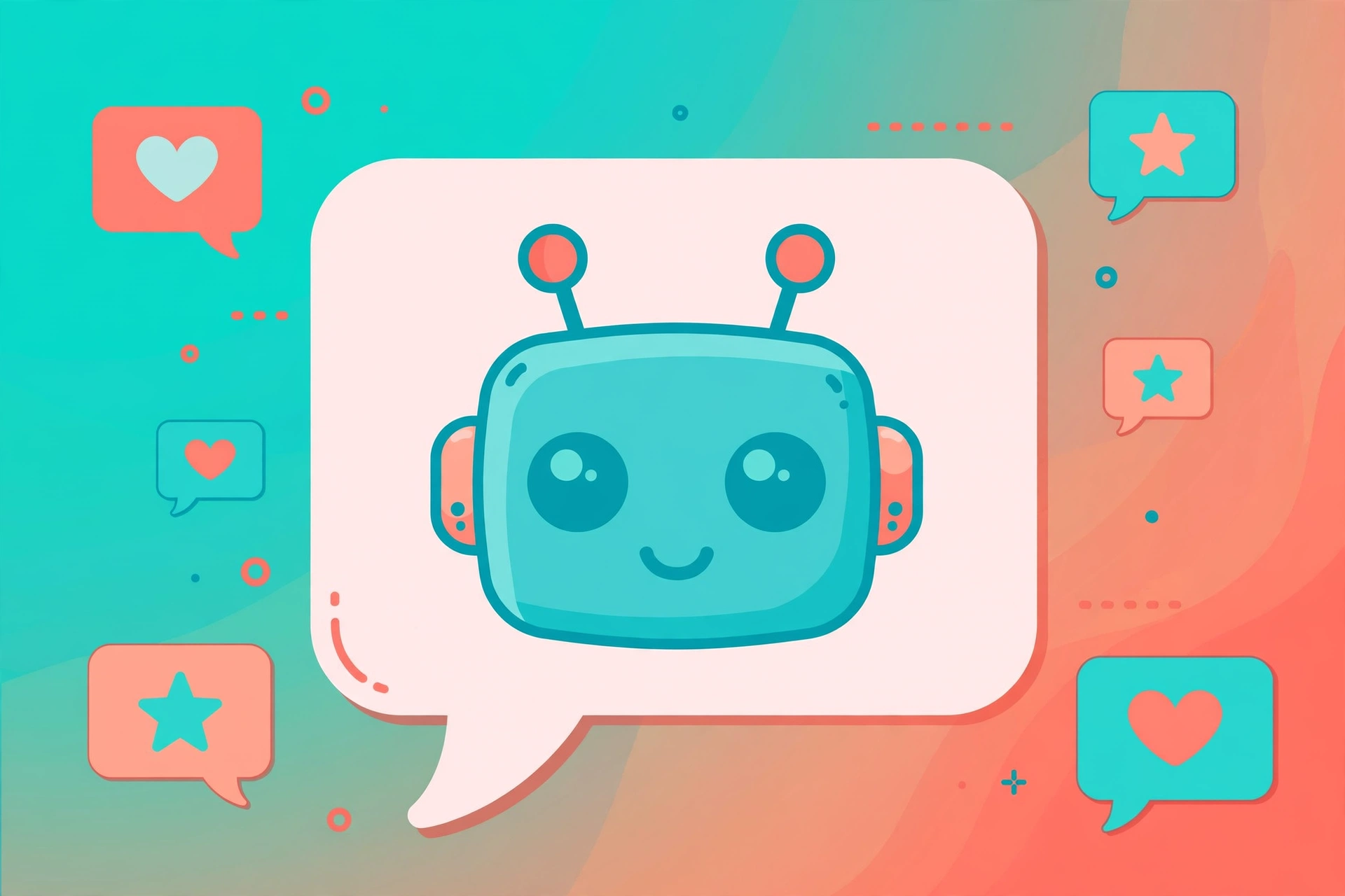 Free AI chatbot illustration: friendly robot in a chat bubble, best free AI tools 2026