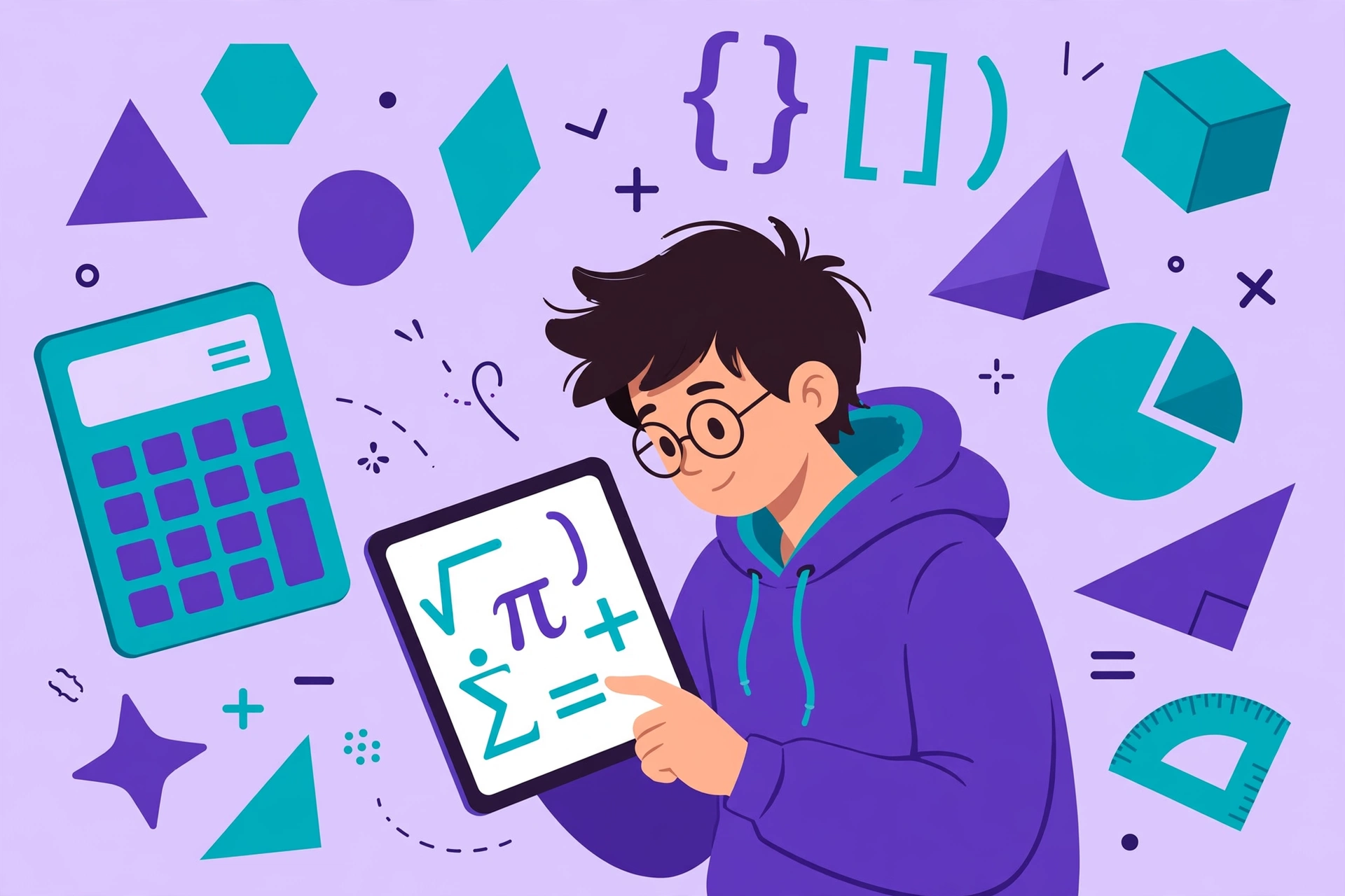 Student solving math problems with AI study tools