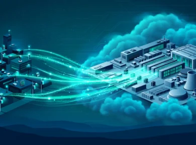 Edge computing vs cloud computing comparison with data flowing between devices, edge nodes, and cloud servers