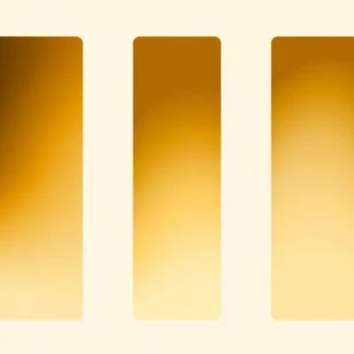 Abstract illustration of three amber gold gradient panels representing CBD spectrum types
