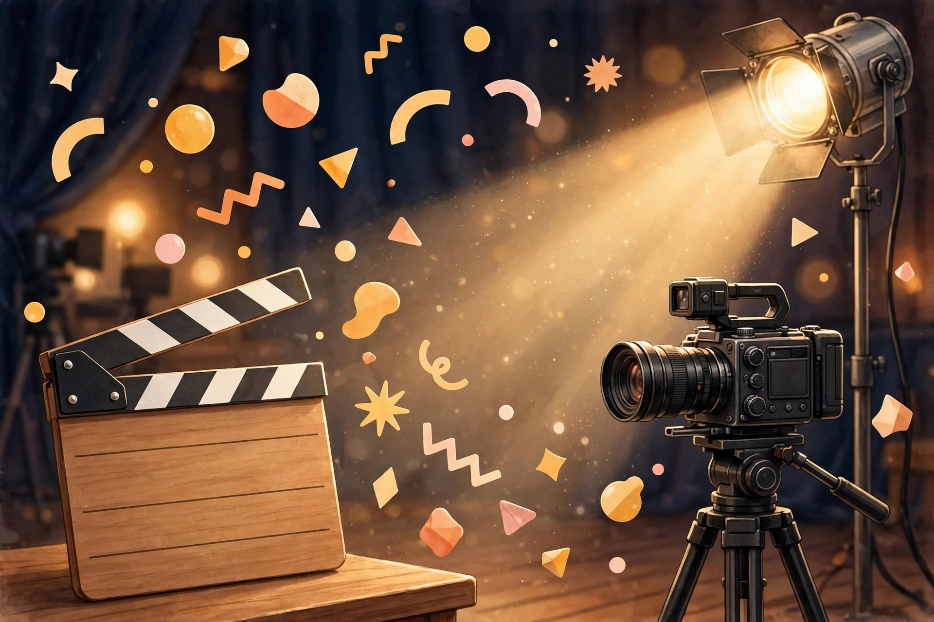Hannah Stocking brand deals: comedy film set with camera and clapperboard representing sponsorship income