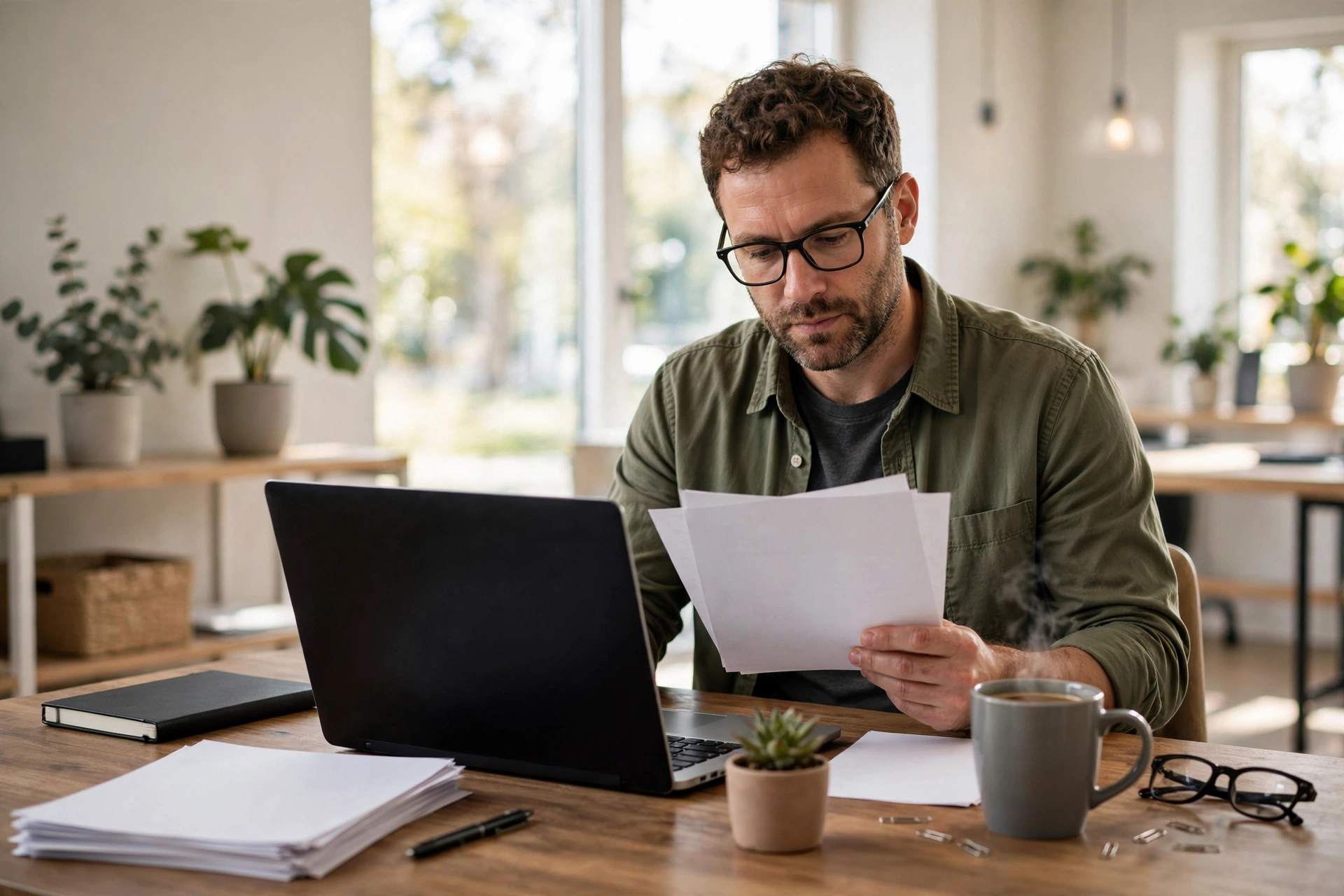 Small business owner interviewing a job candidate across a desk