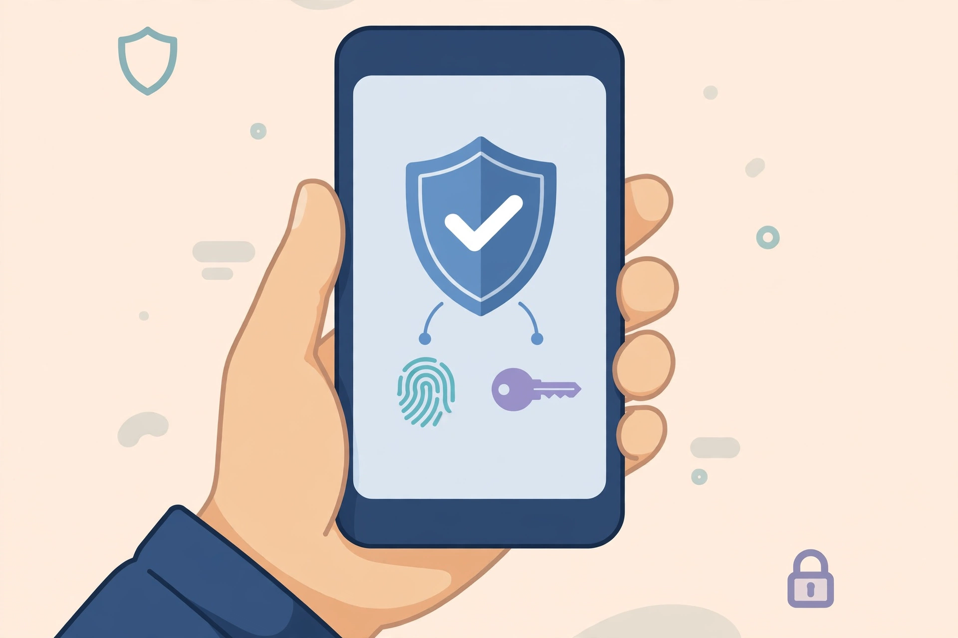 Crypto wallet security tips illustrated with a shield and lock icons