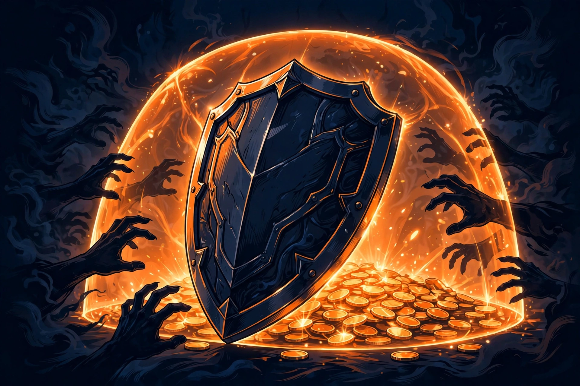 Phishing and fake crypto investment scam warning illustration