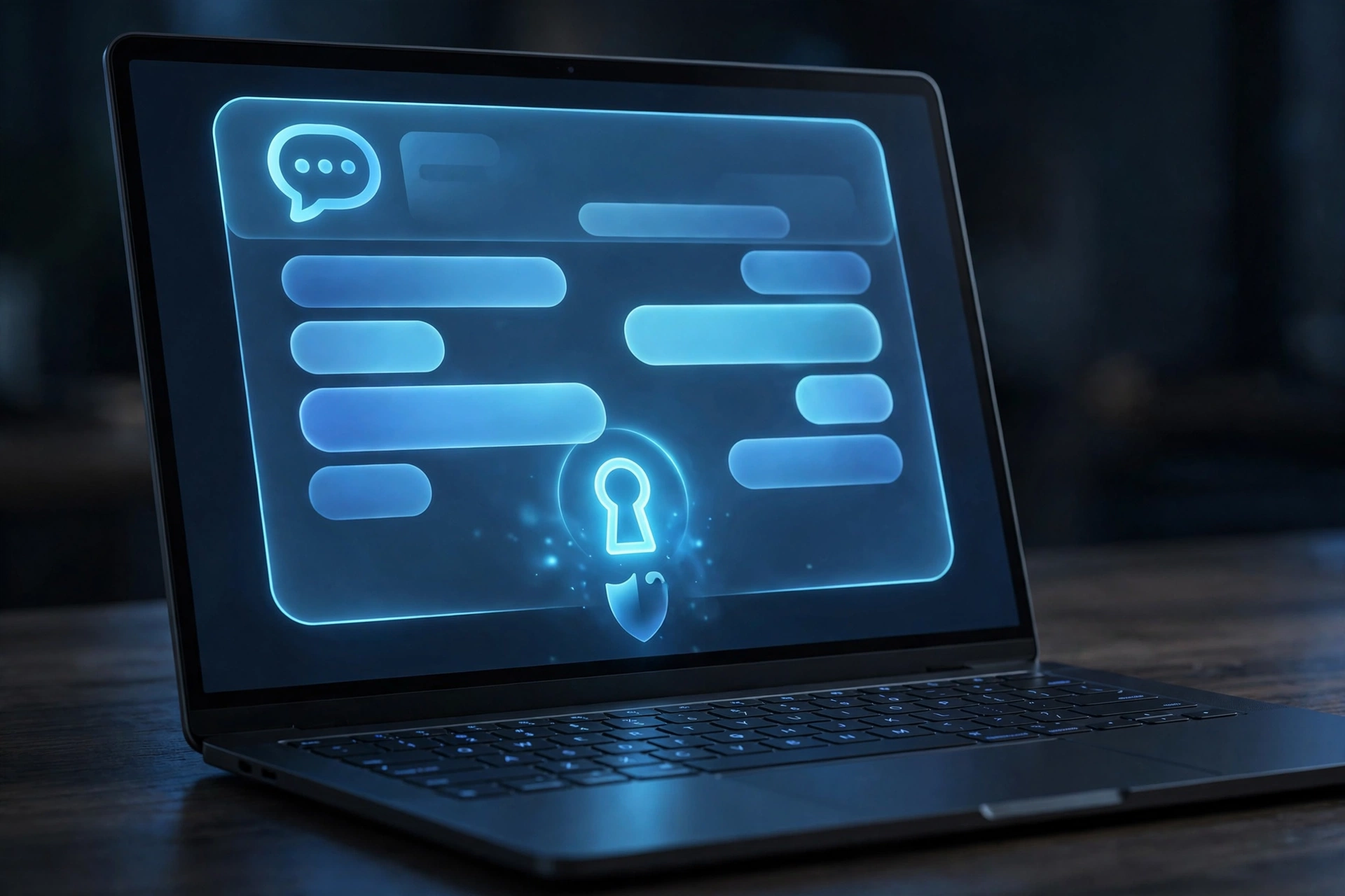 Laptop showing an AI chatbot interface with a guest mode login screen
