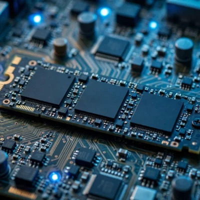 NVMe M.2 SSD mounted on a computer motherboard