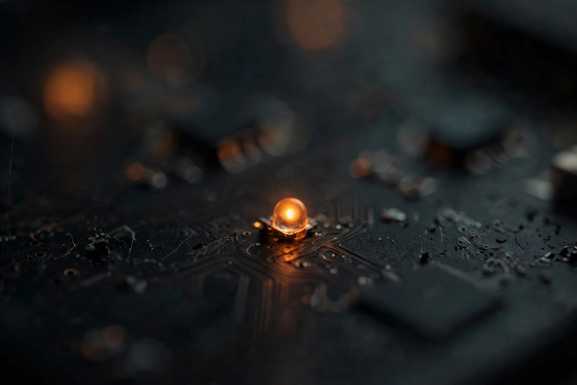 Glowing battery indicator light on an electronic device