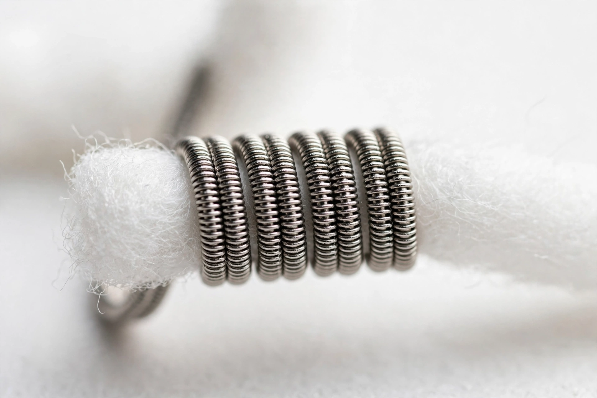 Close-up detail of a clean new vape coil