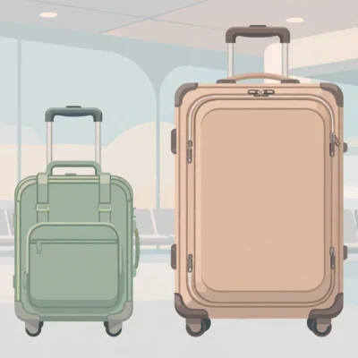Carry-on vs checked baggage comparison of suitcase sizes