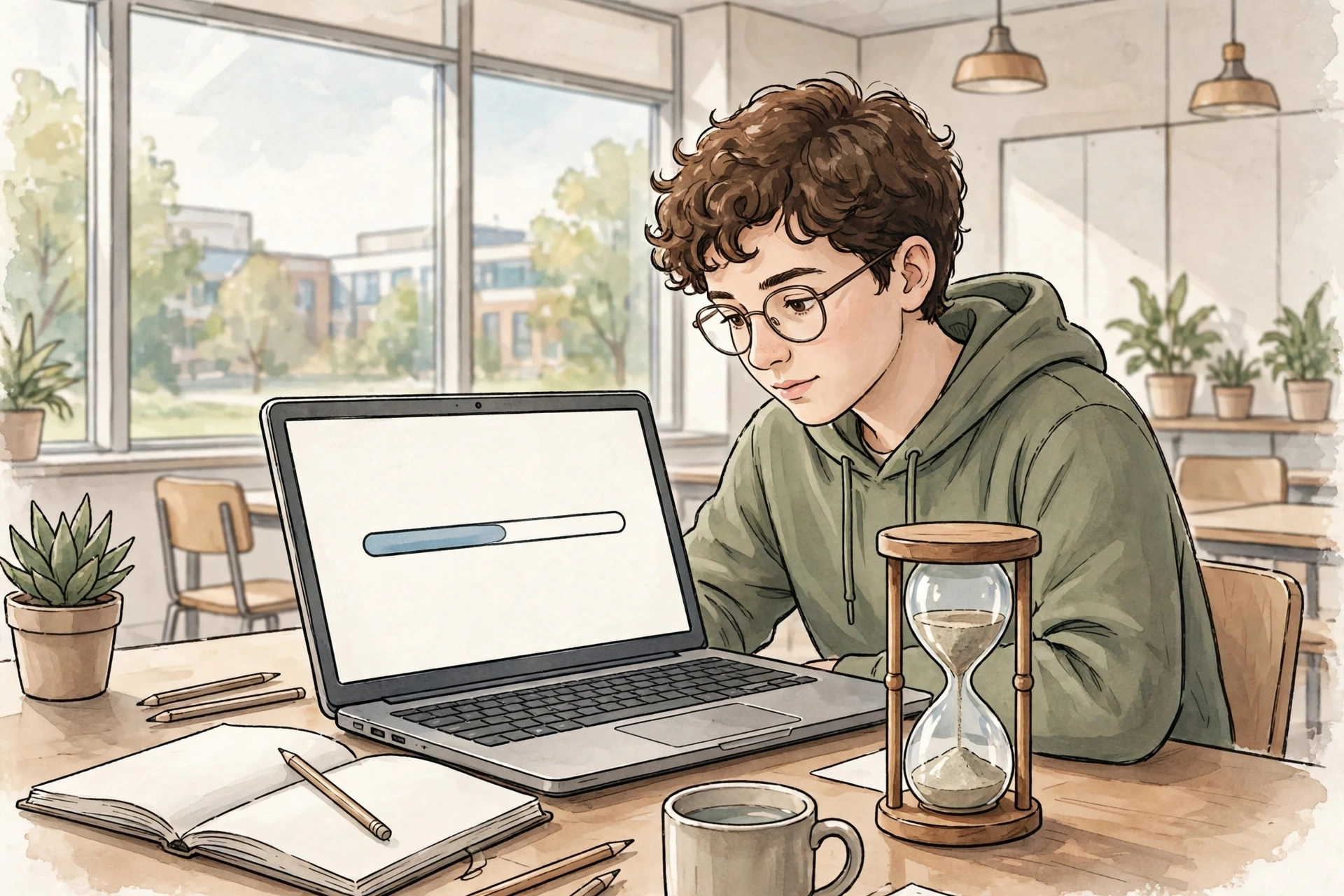 Student taking the digital SAT on a laptop