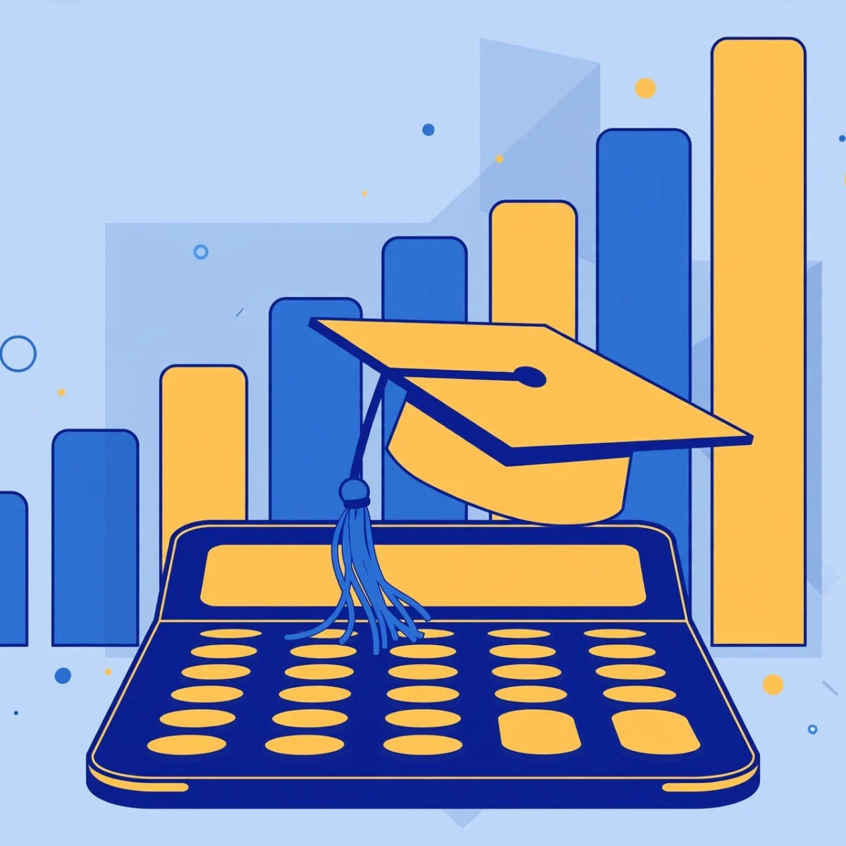 Graduation cap on a calculator illustrating how GPA is calculated