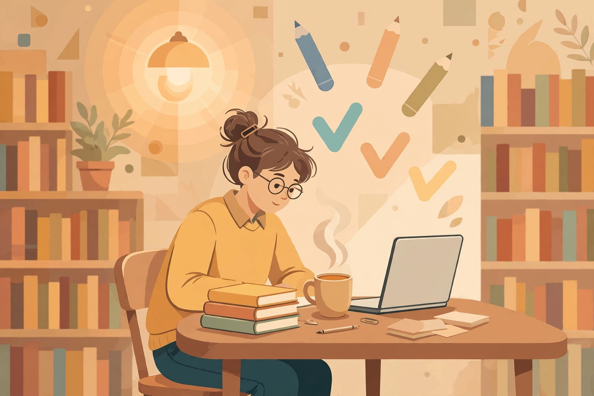 Student studying with notebooks and laptop to improve GPA