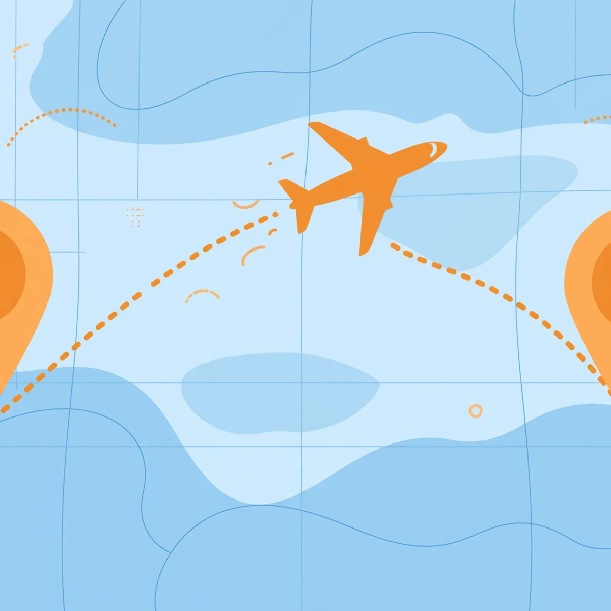 Layover vs stopover explained with flight route illustration