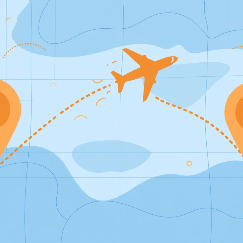 Layover vs stopover explained with flight route illustration