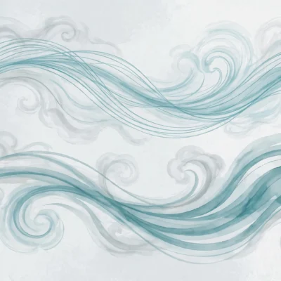 Abstract illustration of airflow patterns representing MTL vs DTL vaping draw styles