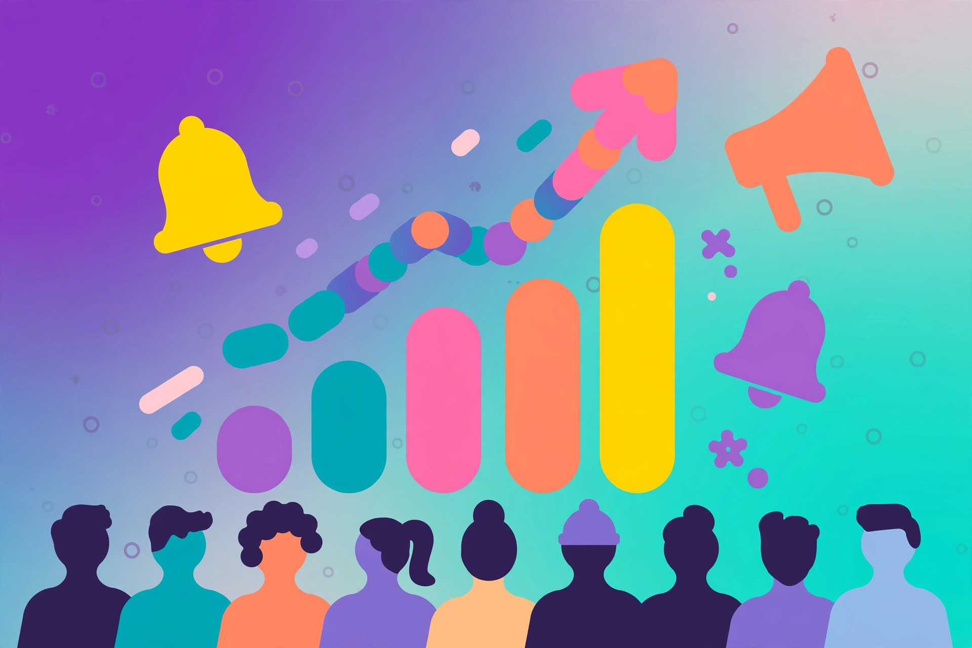 Social media audience growth chart illustration for Threads and X creators