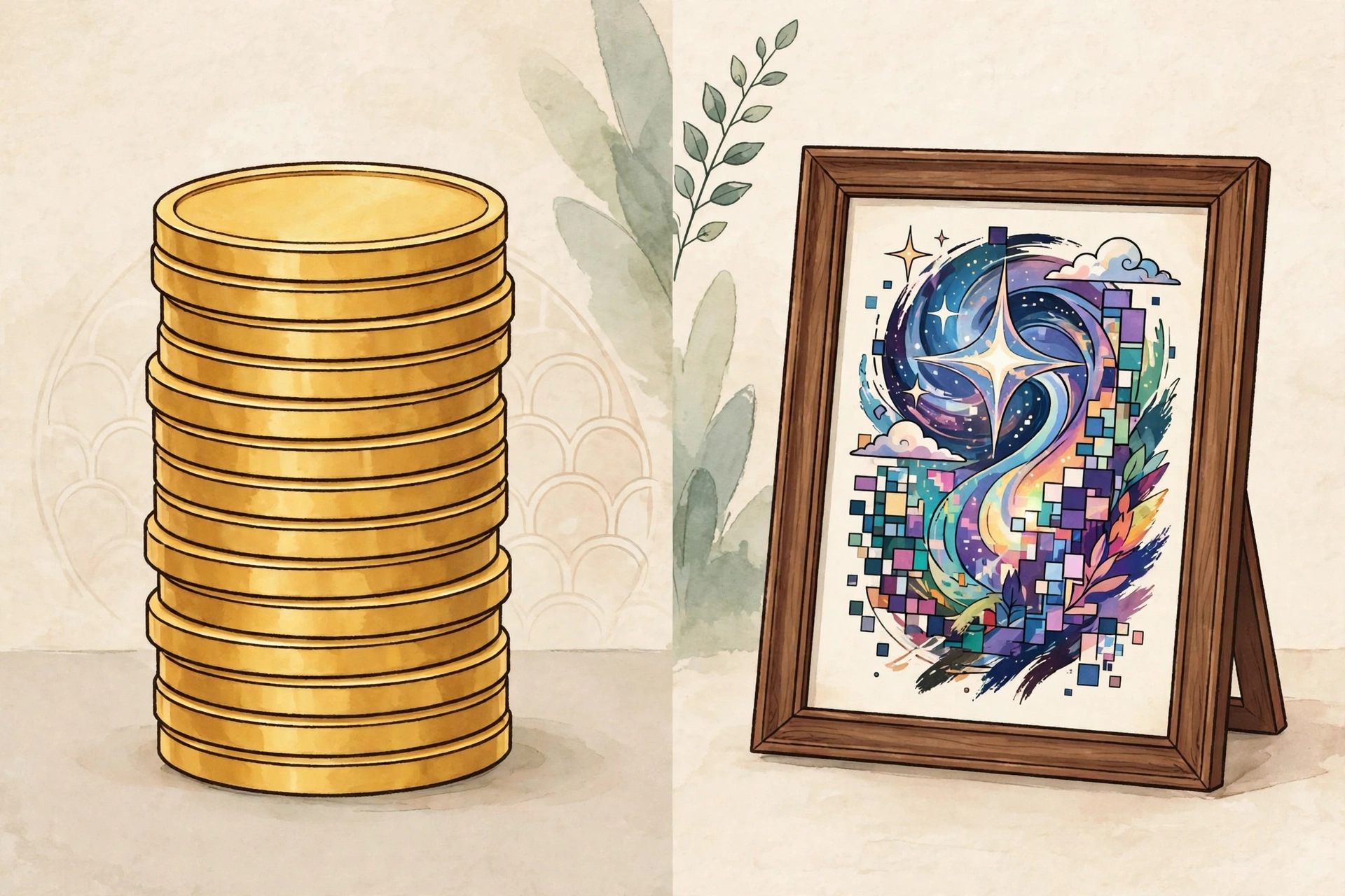 NFT marketplace concept showing unique digital collectibles and tokens