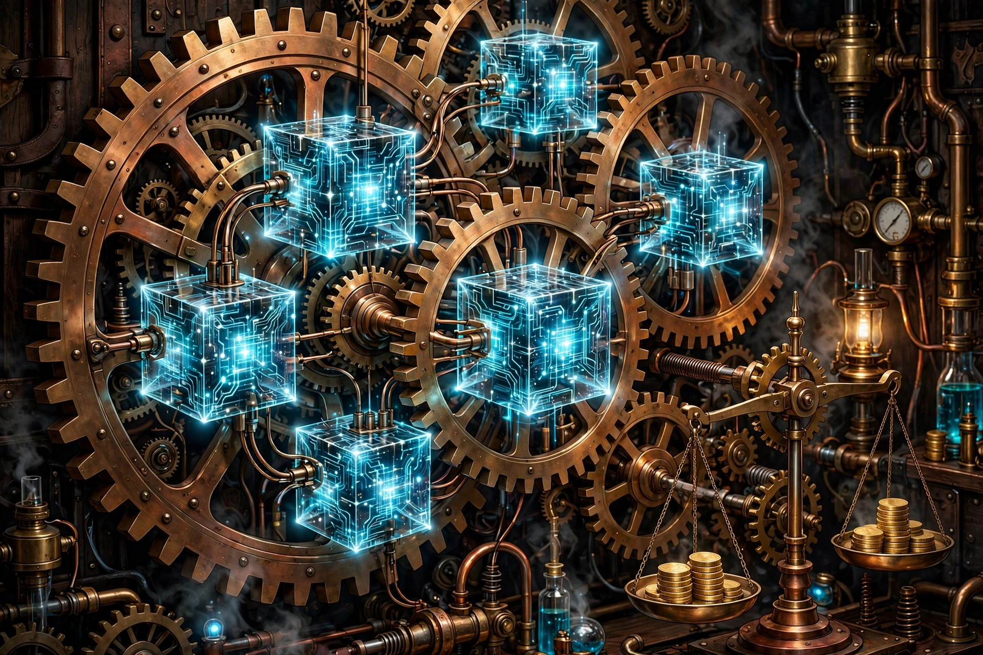 DeFi lending and borrowing explained with a digital bank illustration