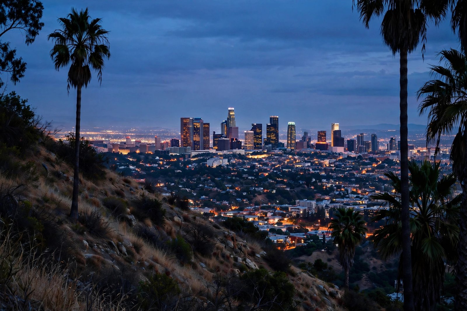 Los Angeles skyline at dusk, the city where Marcel Young was born and raised
