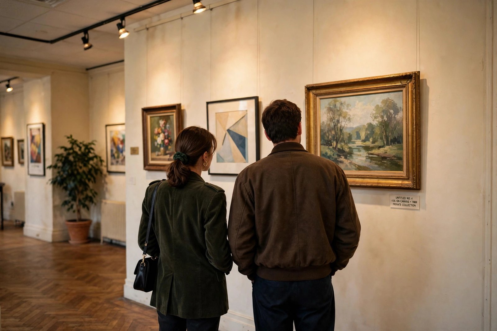 Art gallery interior evoking where Ingrid Quinn met David Boreanaz in 1994