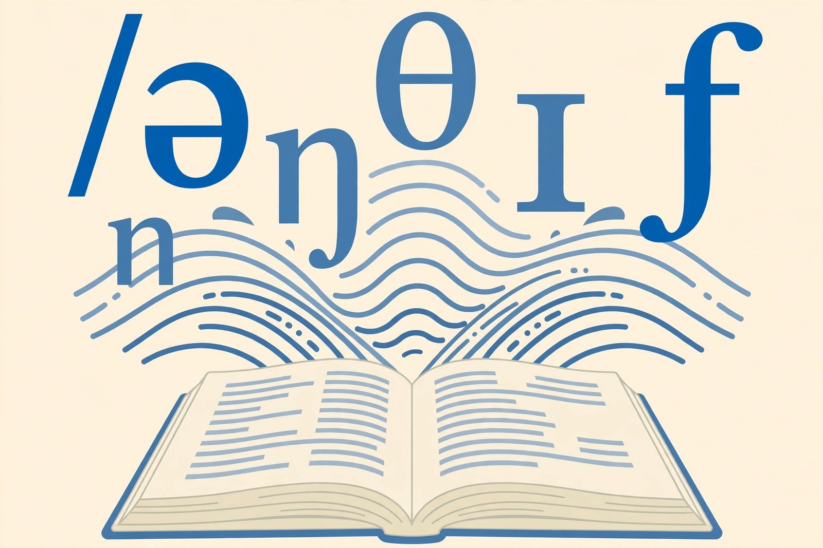 Pronunciation guide illustration with sound waves and phonetic symbols showing how to say Boyend