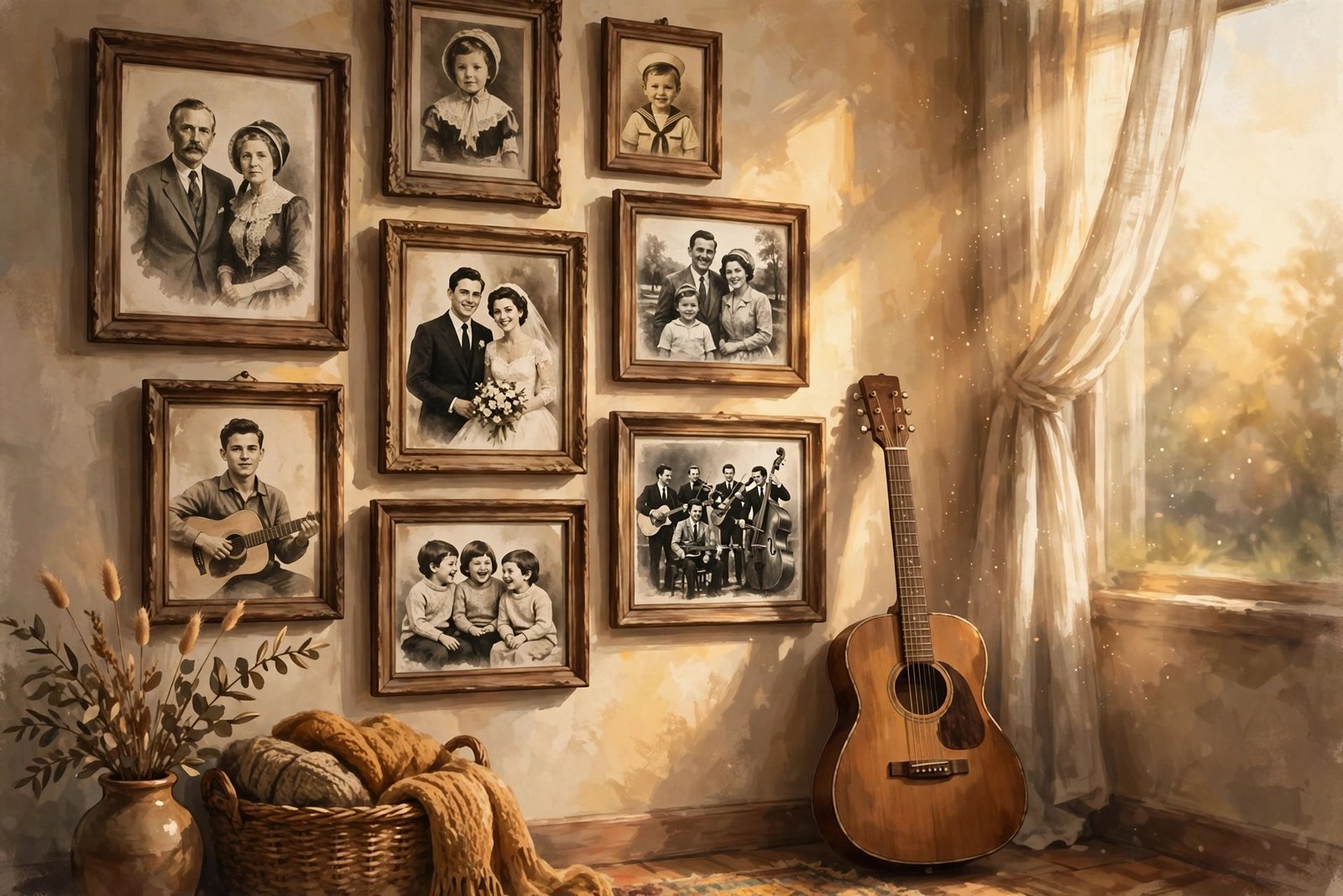 Concept illustration representing Brianna Patricia Blosil's private life and the Osmond family legacy