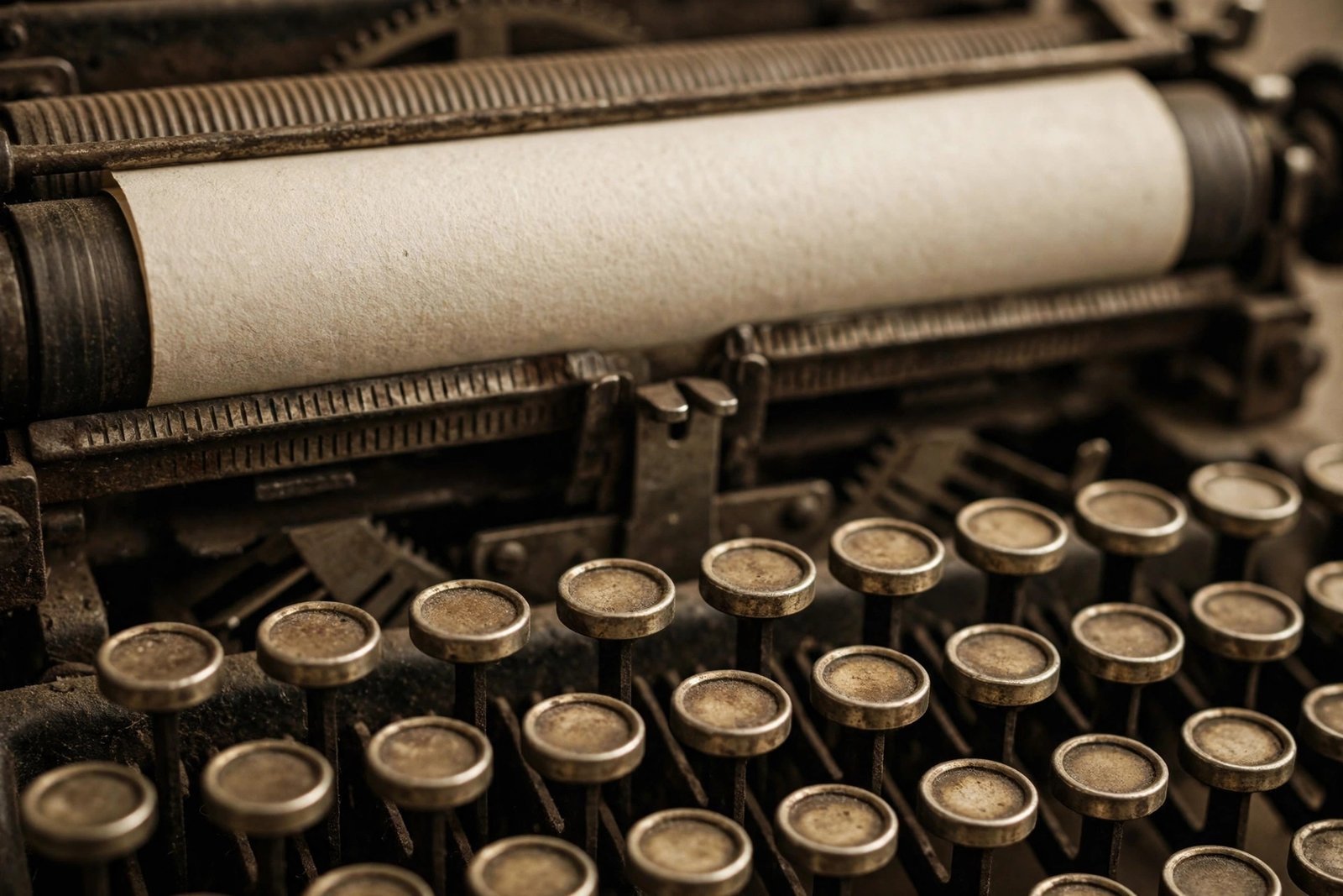 Vintage typewriter keys and paper, evoking the historical documentation of Europe's interwar period