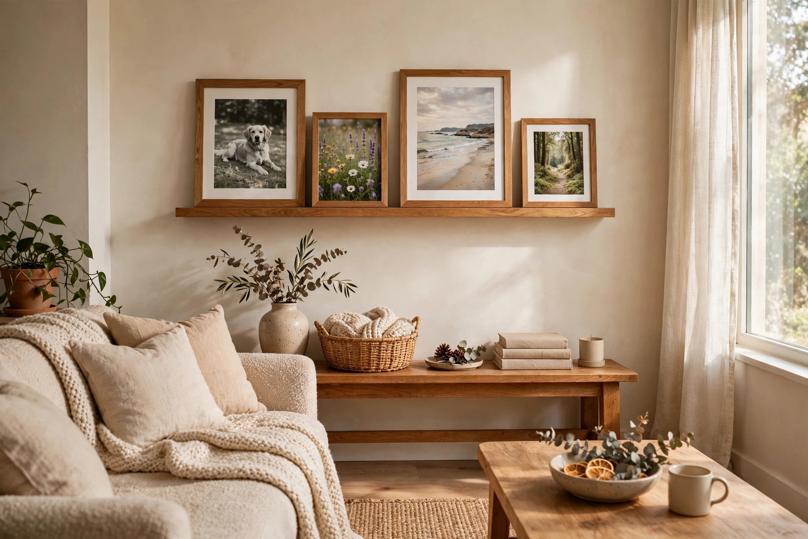 Warm family living room interior, evoking the McGinley family's private home life