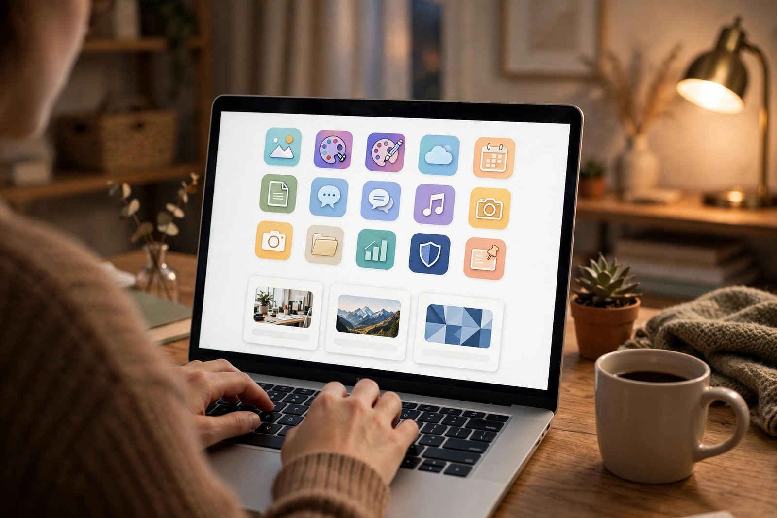 Person browsing a curated collection of online tools on a laptop screen