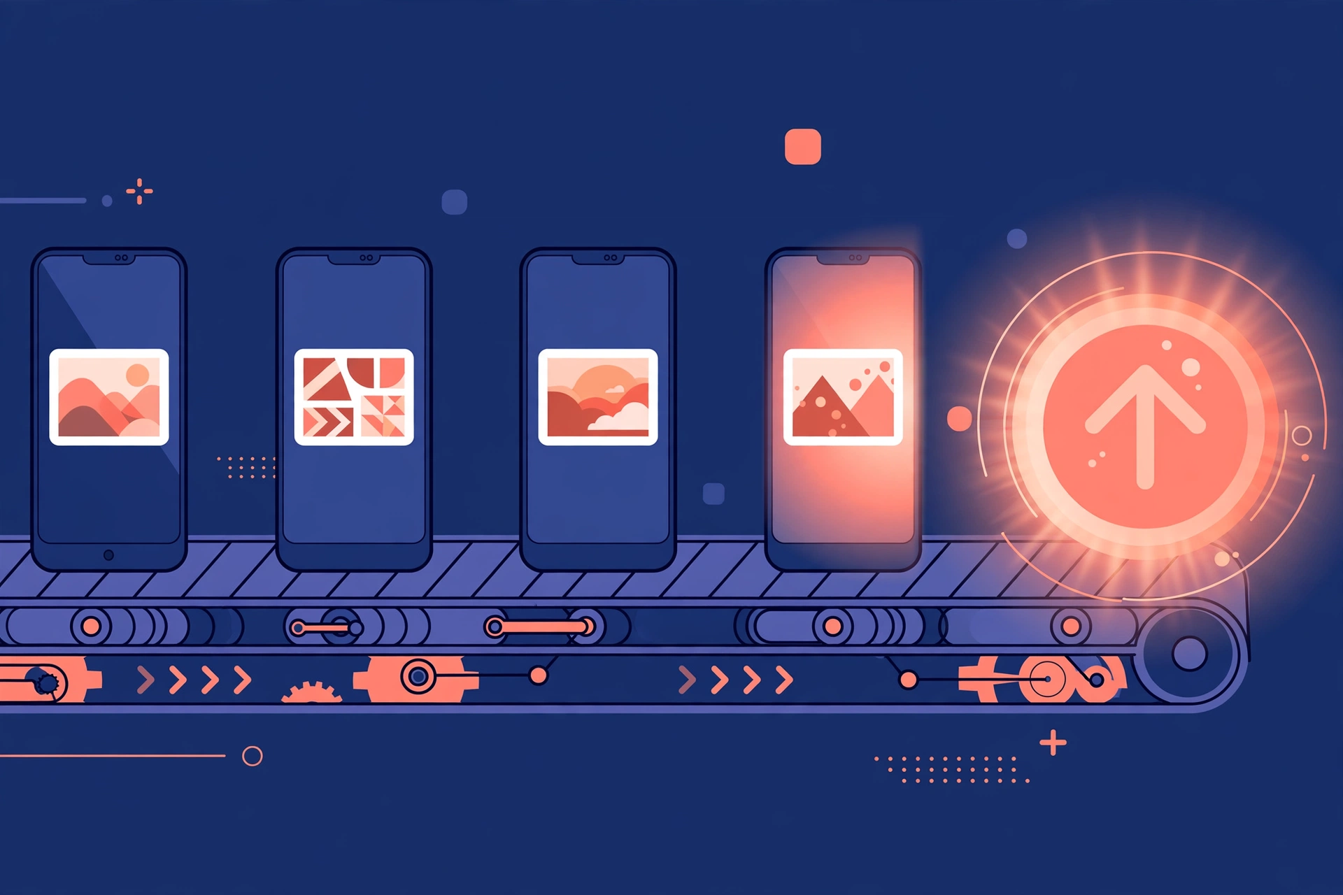 Illustration of analytics dashboards measuring scheduled post performance