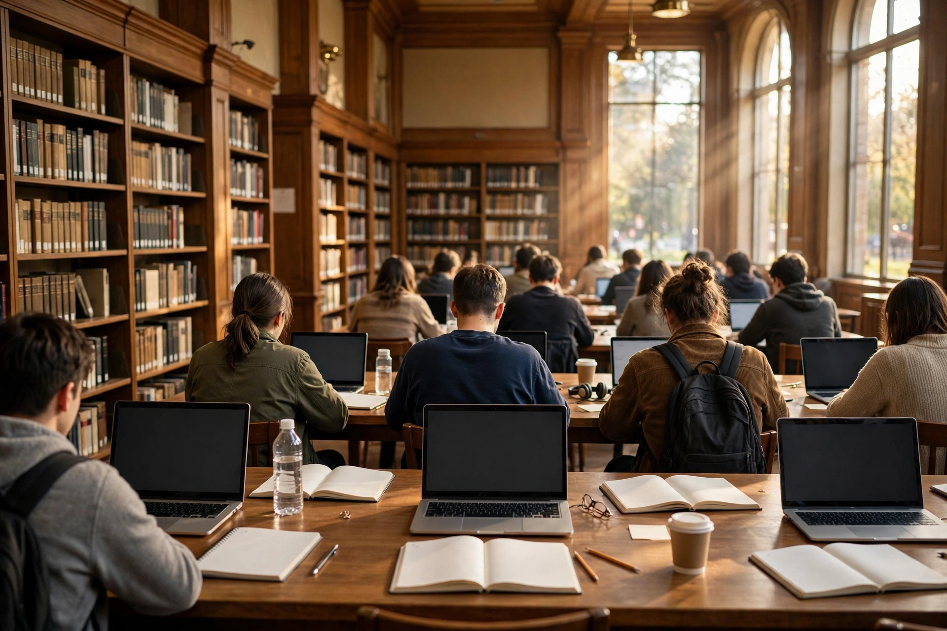 University library with students studying representing best study apps for college students