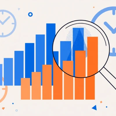 Illustration of the best time to post on TikTok with clock and analytics