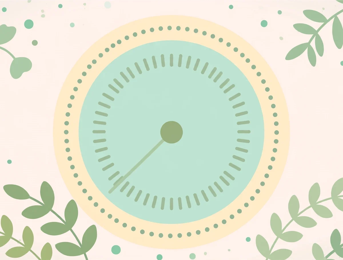 Measurement dial gauge pointing low illustrating the beginner CBD dosage start low approach