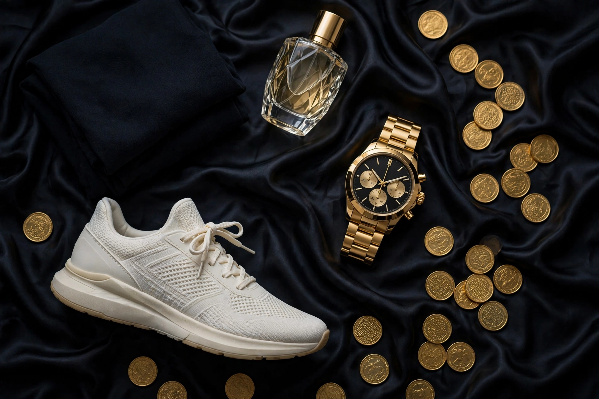 Luxury unbranded products symbolizing Cristiano Ronaldo CR7 business empire and endorsement income