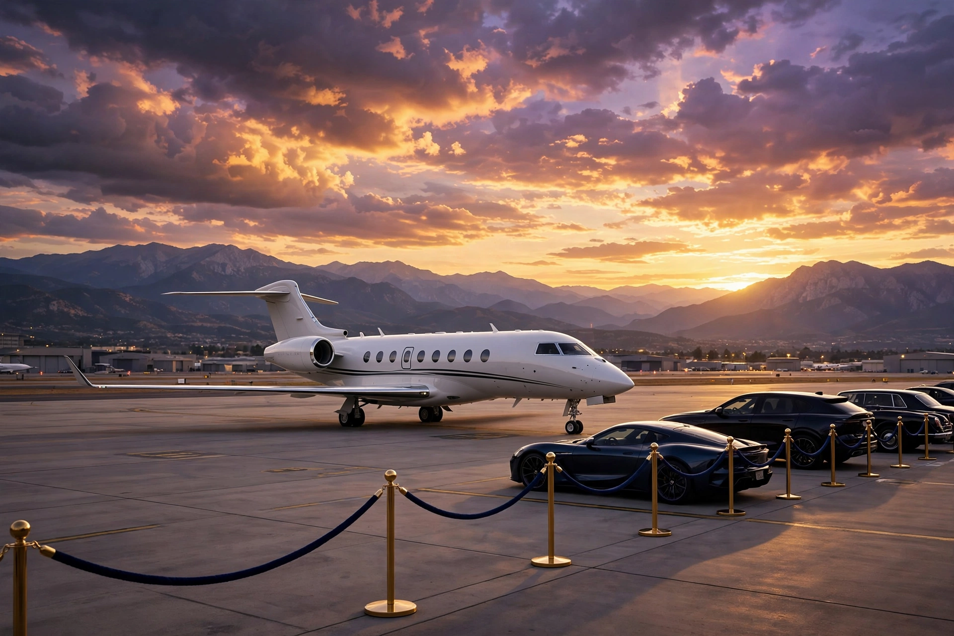 Private jet at sunset illustrating Drake's luxury lifestyle and his estimated $400 million net worth in 2026