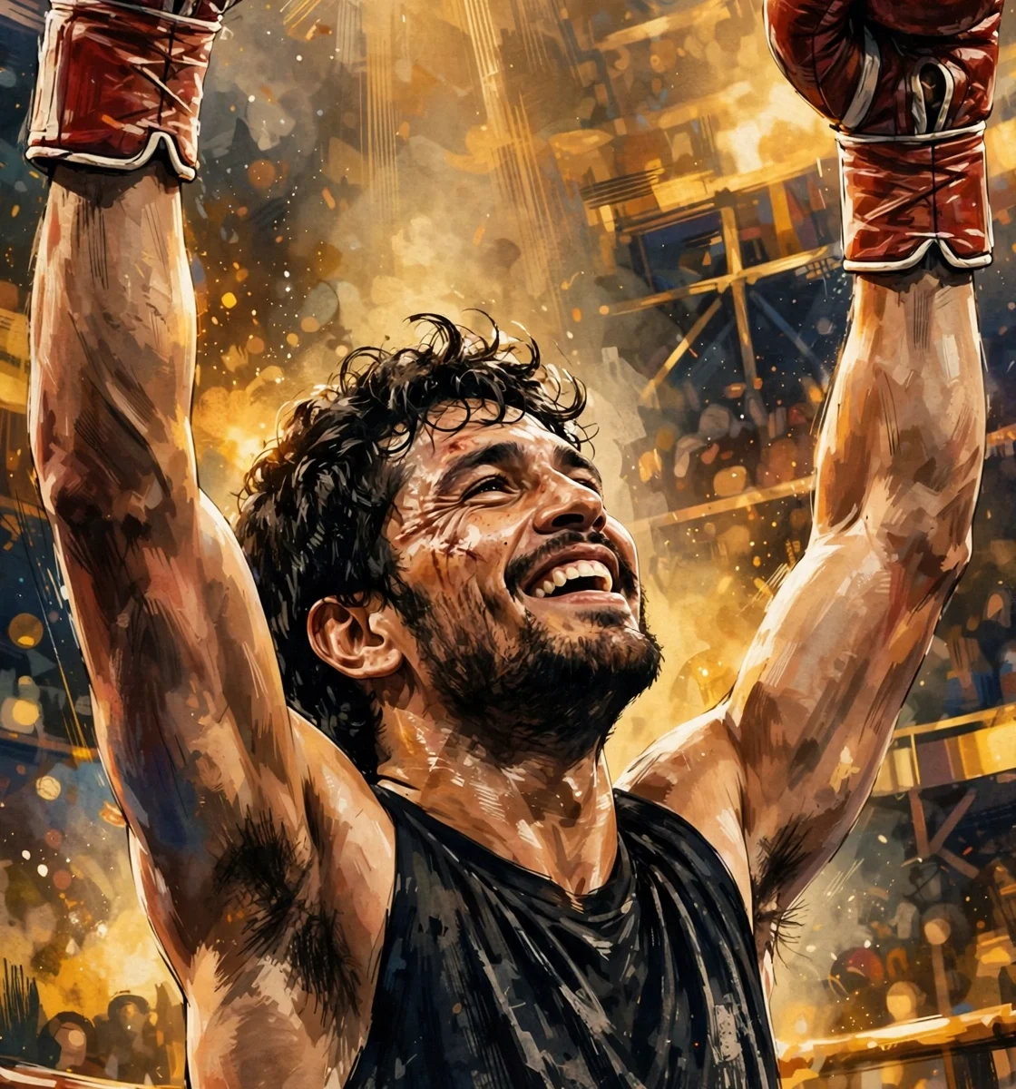 Stylized digital illustration portrait inspired by a champion boxer for Floyd Mayweather net worth 2026