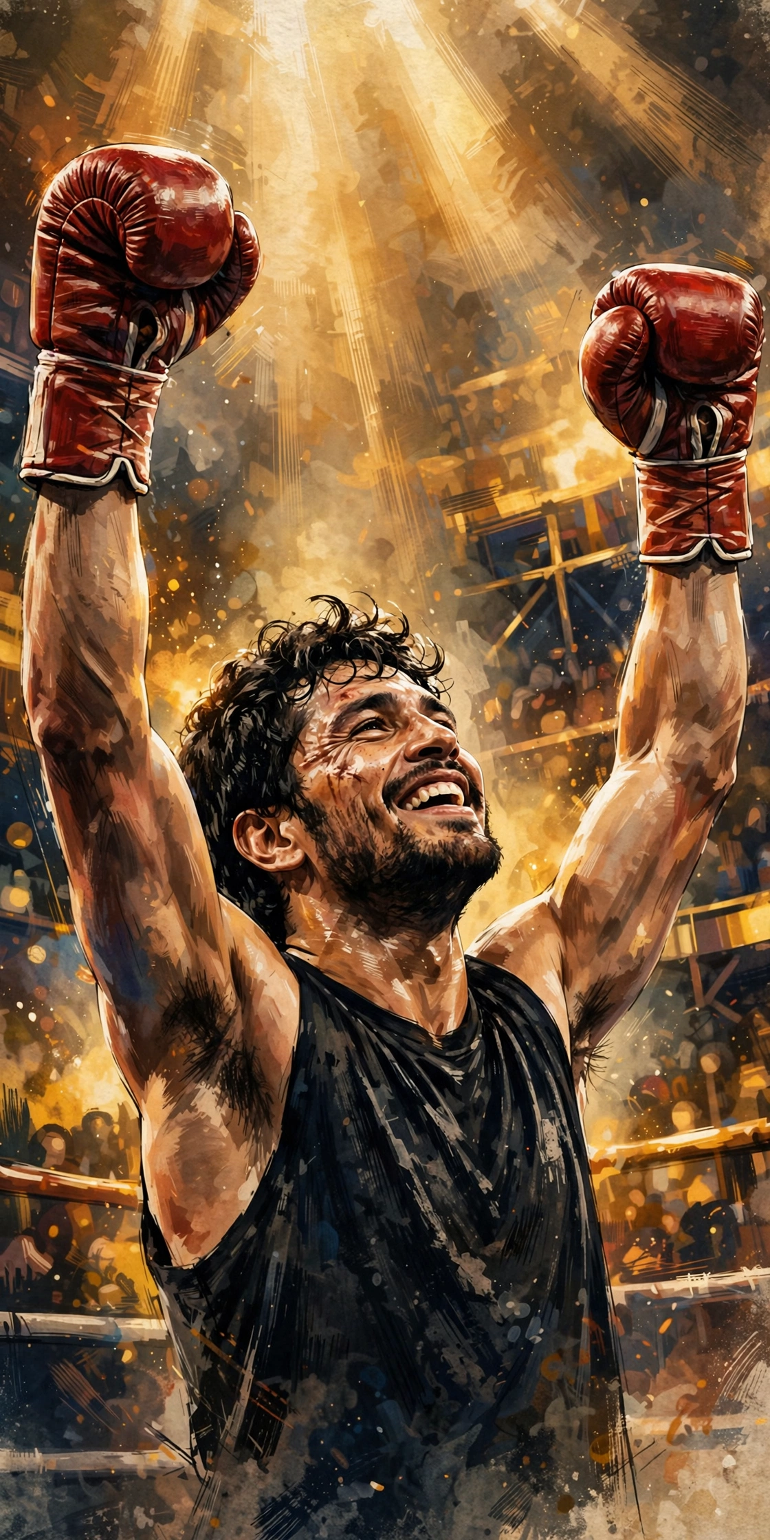 Stylized digital illustration portrait inspired by a champion boxer for Floyd Mayweather net worth 2026