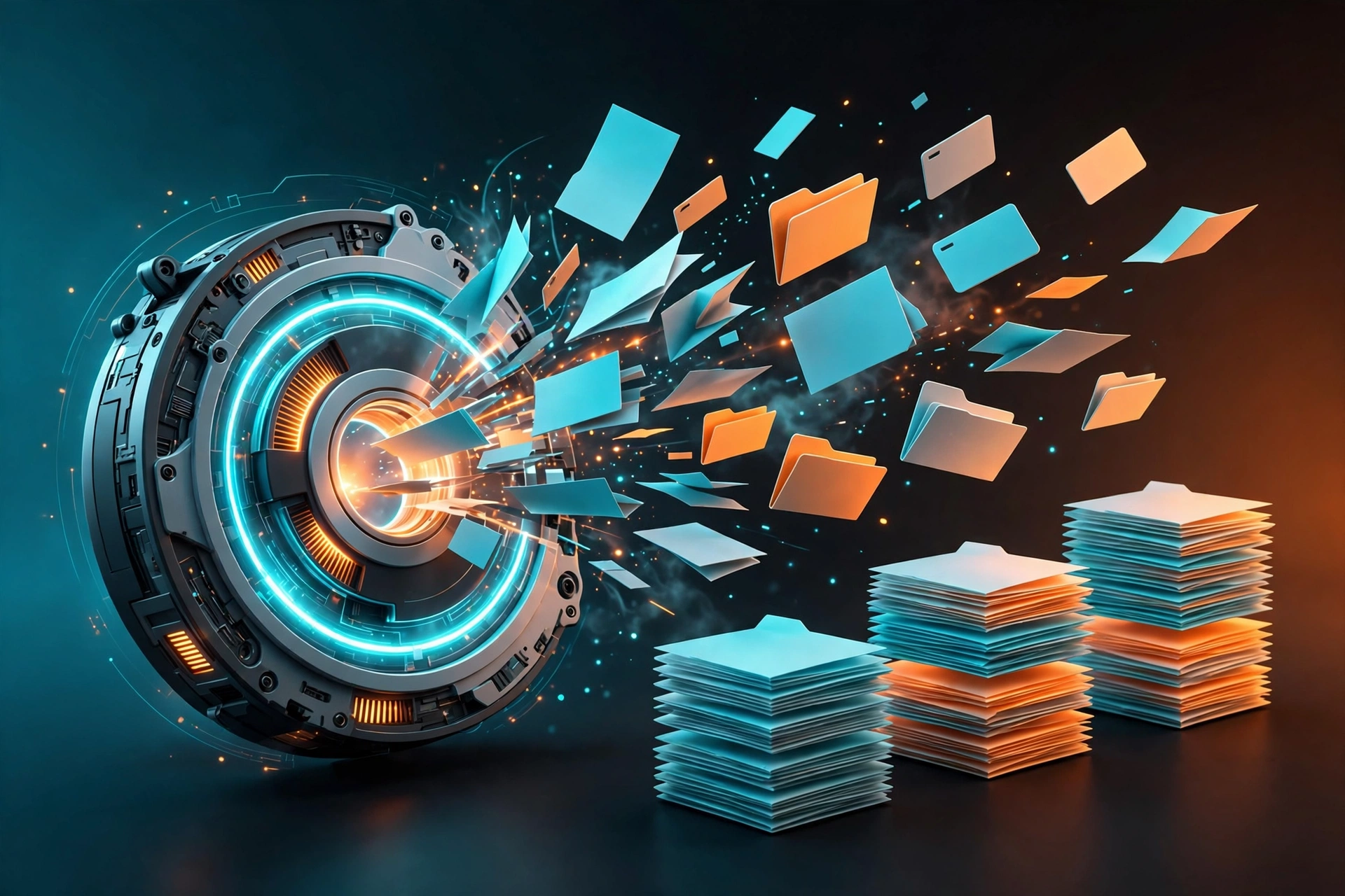 Hard drive cleanup organizing files digital concept