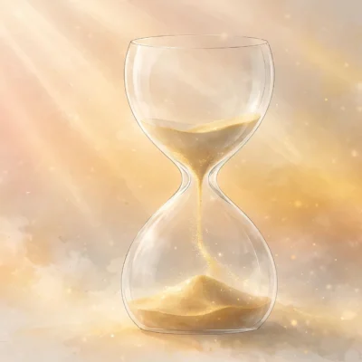 Hourglass with golden sand flowing symbolizing how long CBD takes to work by product type
