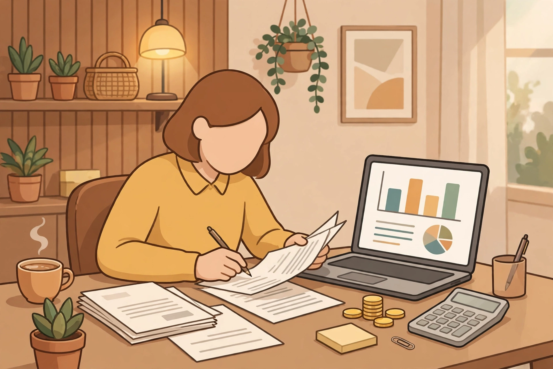 UK business owner reviewing SEO pricing plans and monthly retainer costs on a laptop with charts