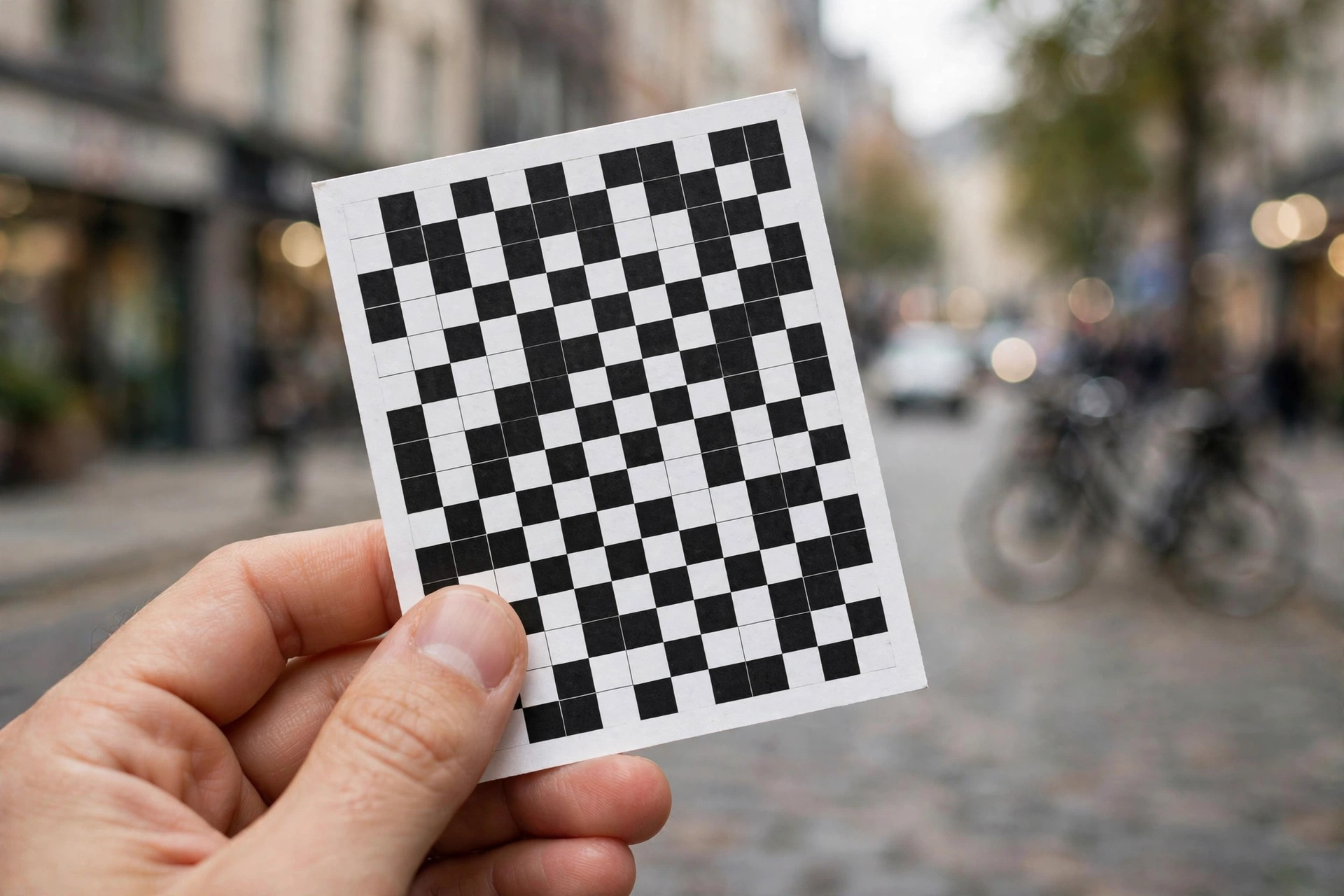 QR code printed on a business flyer being scanned by a smartphone