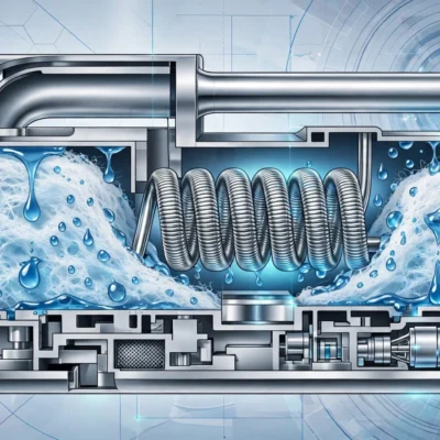 Cutaway illustration of a vape tank coil with e-liquid soaking into cotton wicking