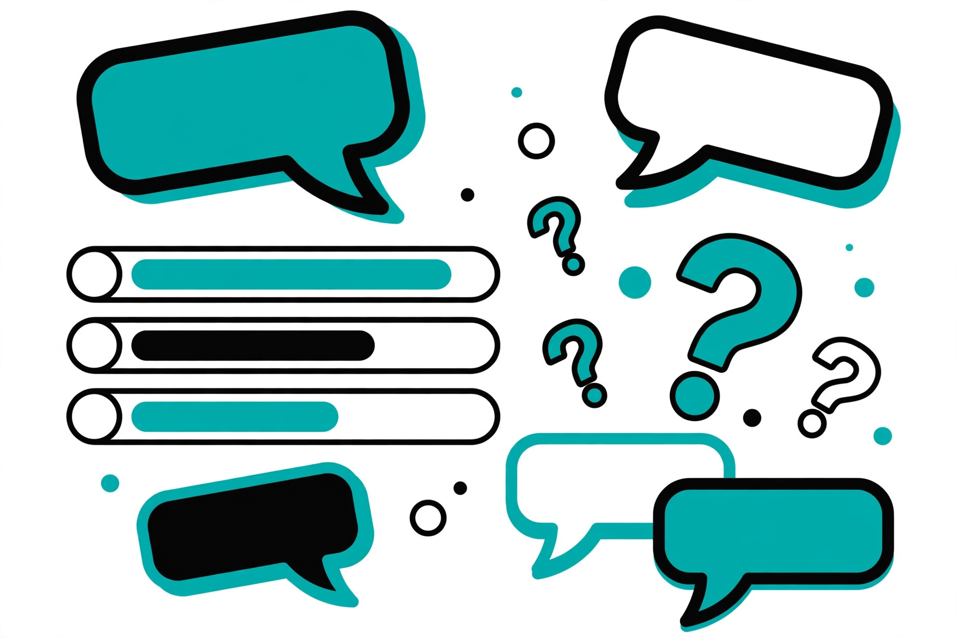 Illustration of engaging Threads post formats like polls and questions