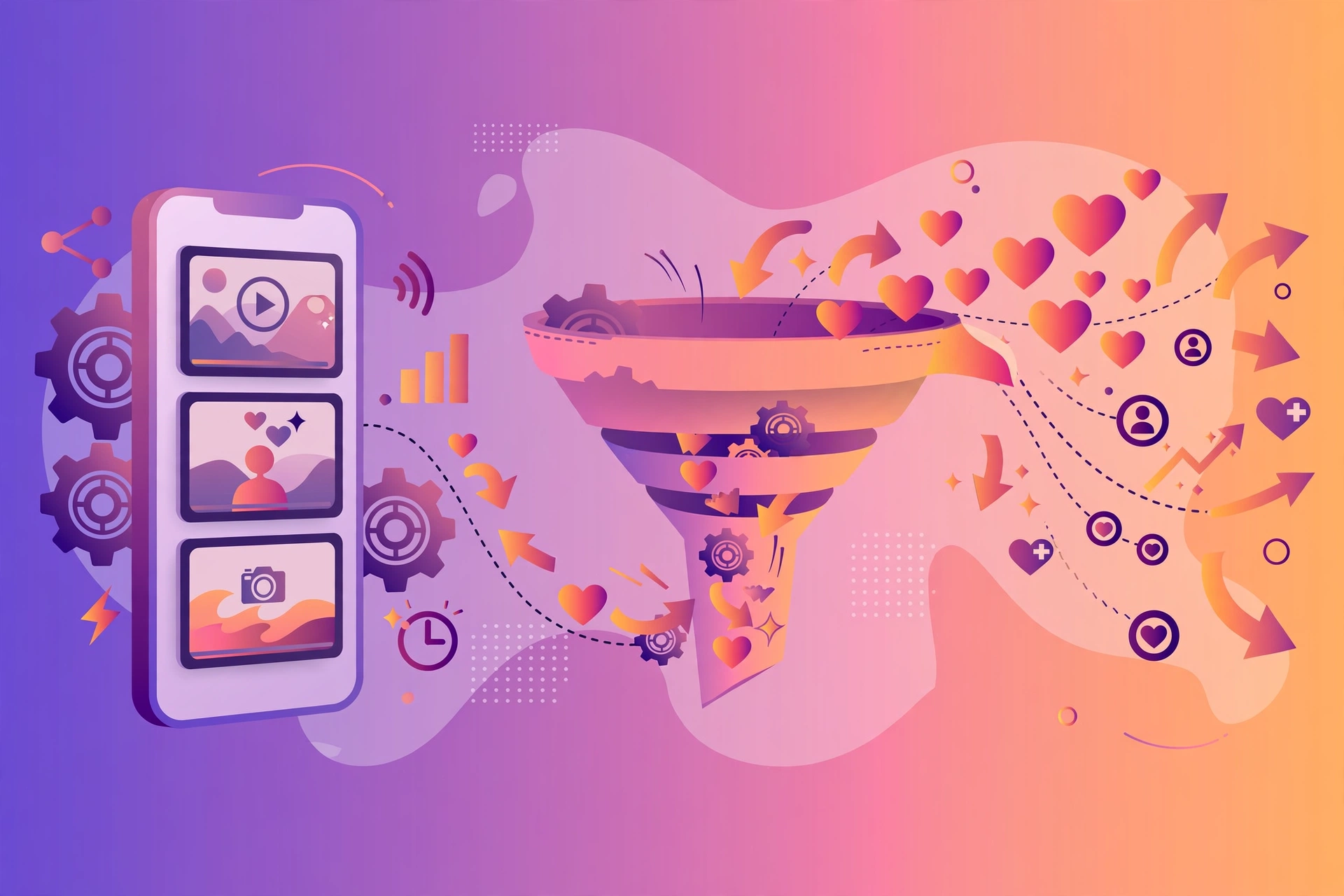 Illustration of Reels watch time, sends, and engagement signals