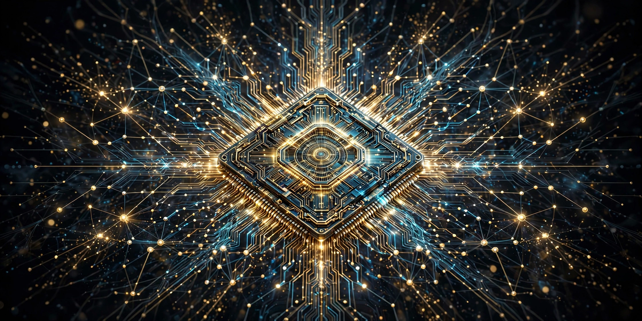 Abstract AI chip and GPU motif for Jensen Huang Nvidia wealth 2026