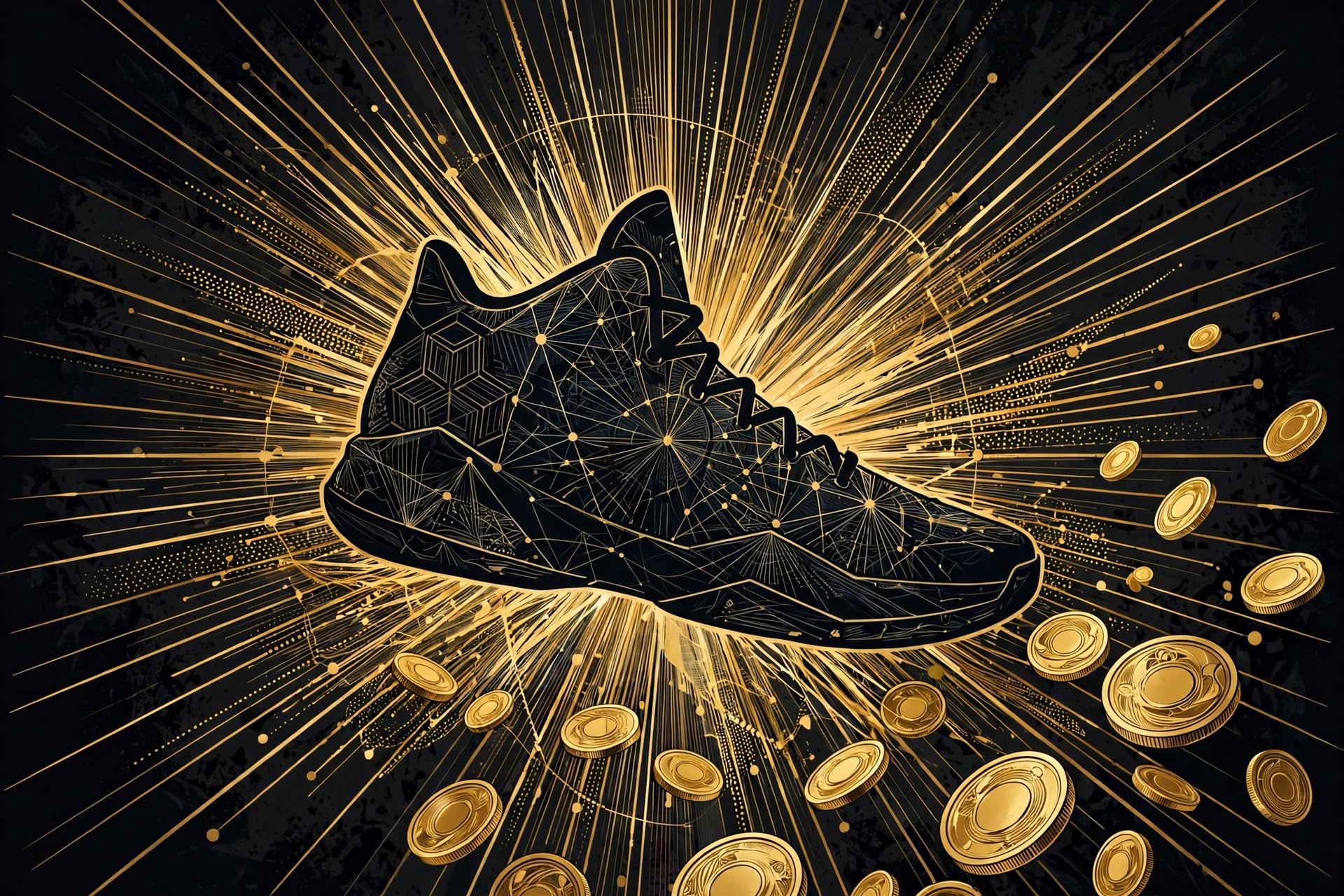 Abstract basketball sneaker and brand motif for Michael Jordan Nike wealth 2026
