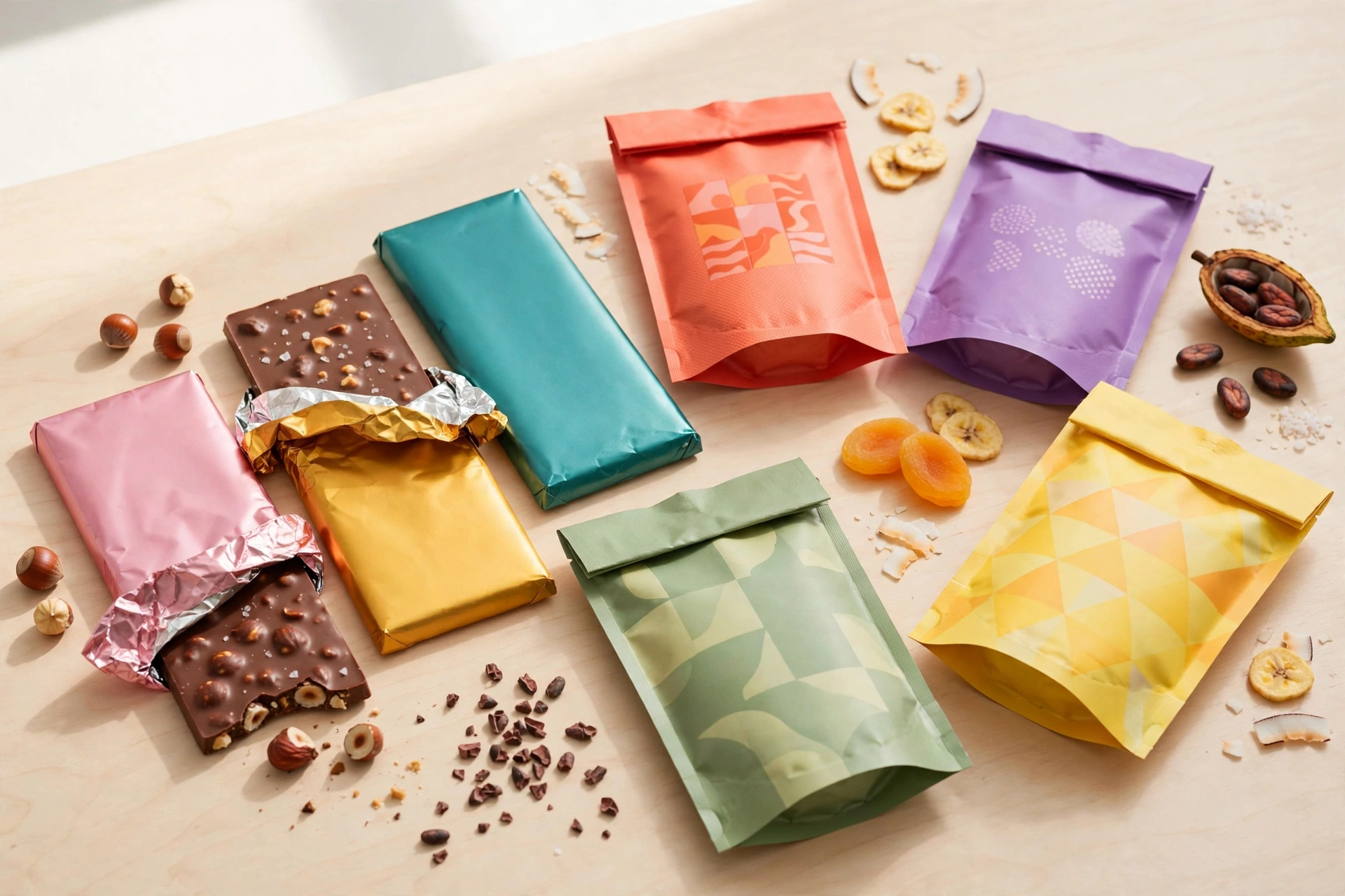 Unbranded chocolate and snack products symbolizing MrBeast Feastables brand revenue