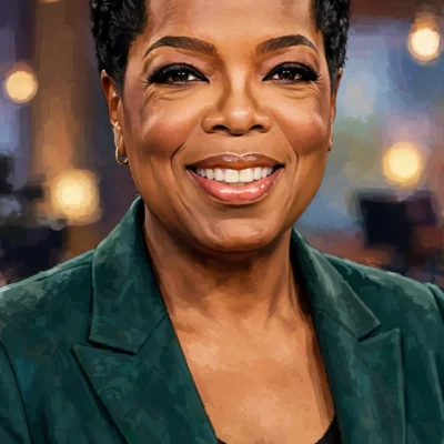 Stylized digital illustration portrait inspired by Oprah Winfrey for Oprah Winfrey net worth 2026