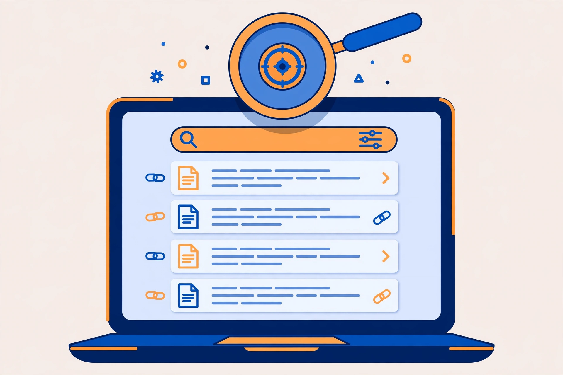 AI search engine results with citations illustration